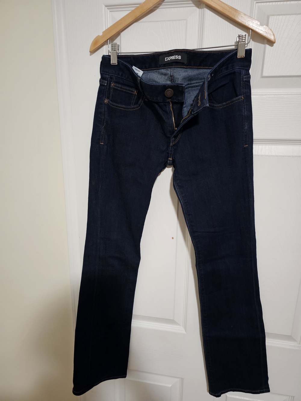 Express Women's Dark Blue Bootcut Stretch Jeans